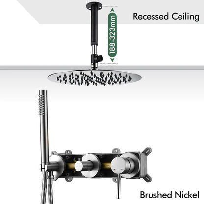 Gunmetal Shower Faucet 8-16 Wall Mounted Concealed Control