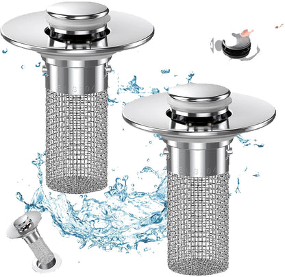 Bathroom Sink Drain Strainer - Pop-Up Filter Removable