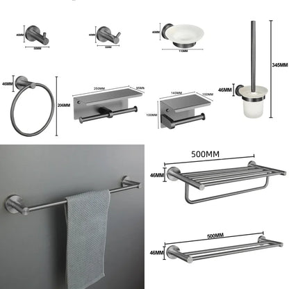 Gray Bathroom Hardware Cup Rack Towel Rack Toilet