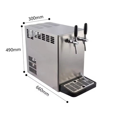 Countertop Draft Beer Cooler - Dual/Single Tap Stainless