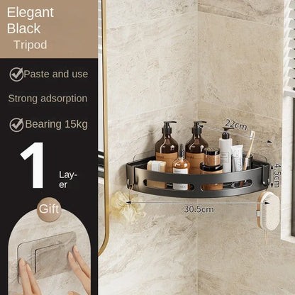 3/2/1 Adhensive Bathroom Shampoo Holder Shower Caddy Shelves