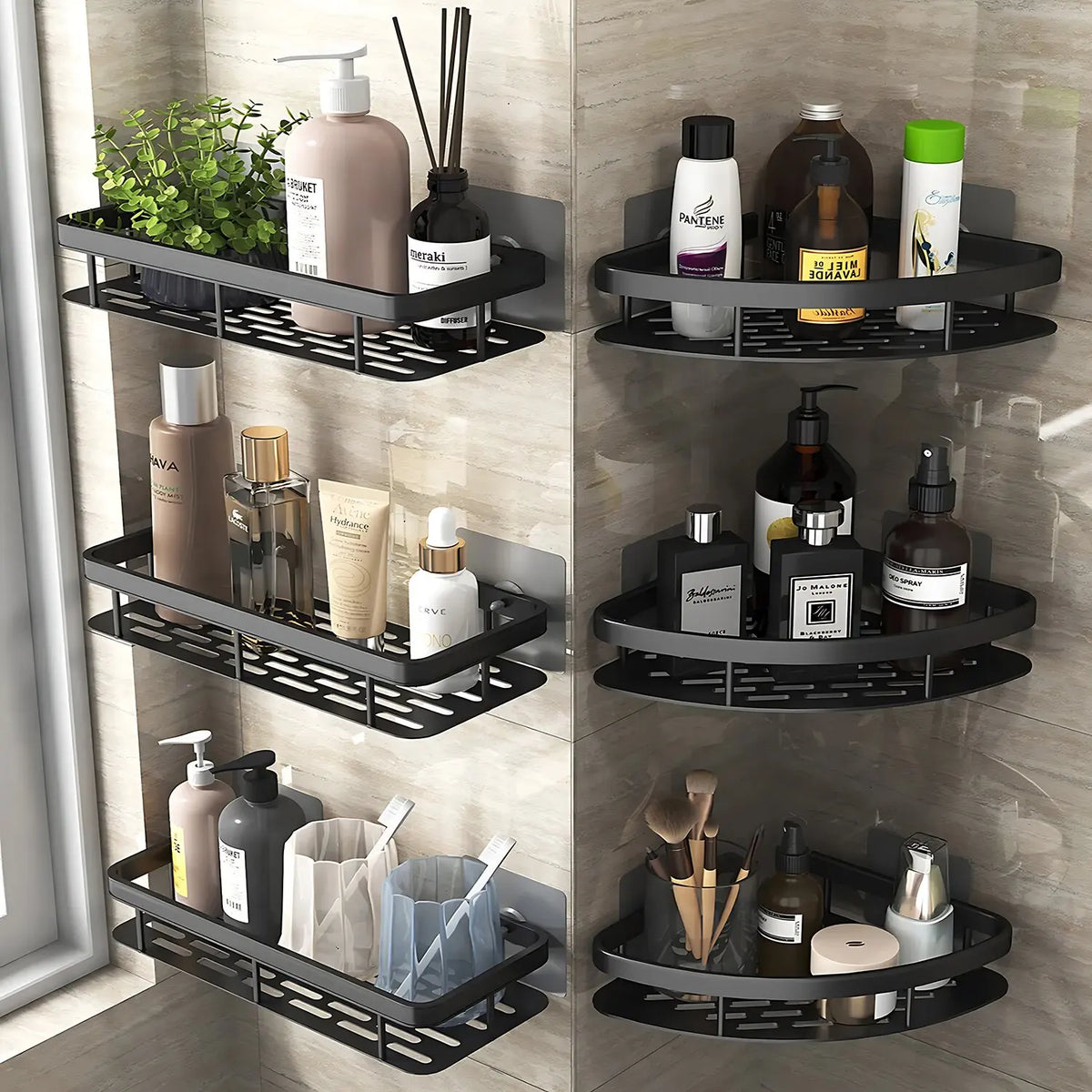Wall Mounted Rectangular Rack Wall Mounted Shower Shampoo