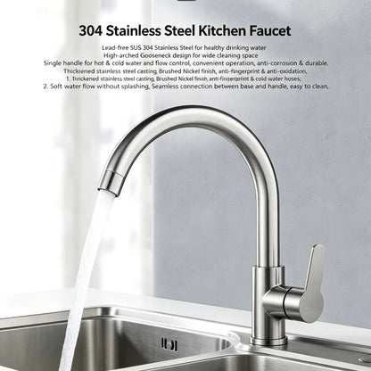 Punch-Free Black Nickel Bathroom Sink Faucet 360 Rotatable