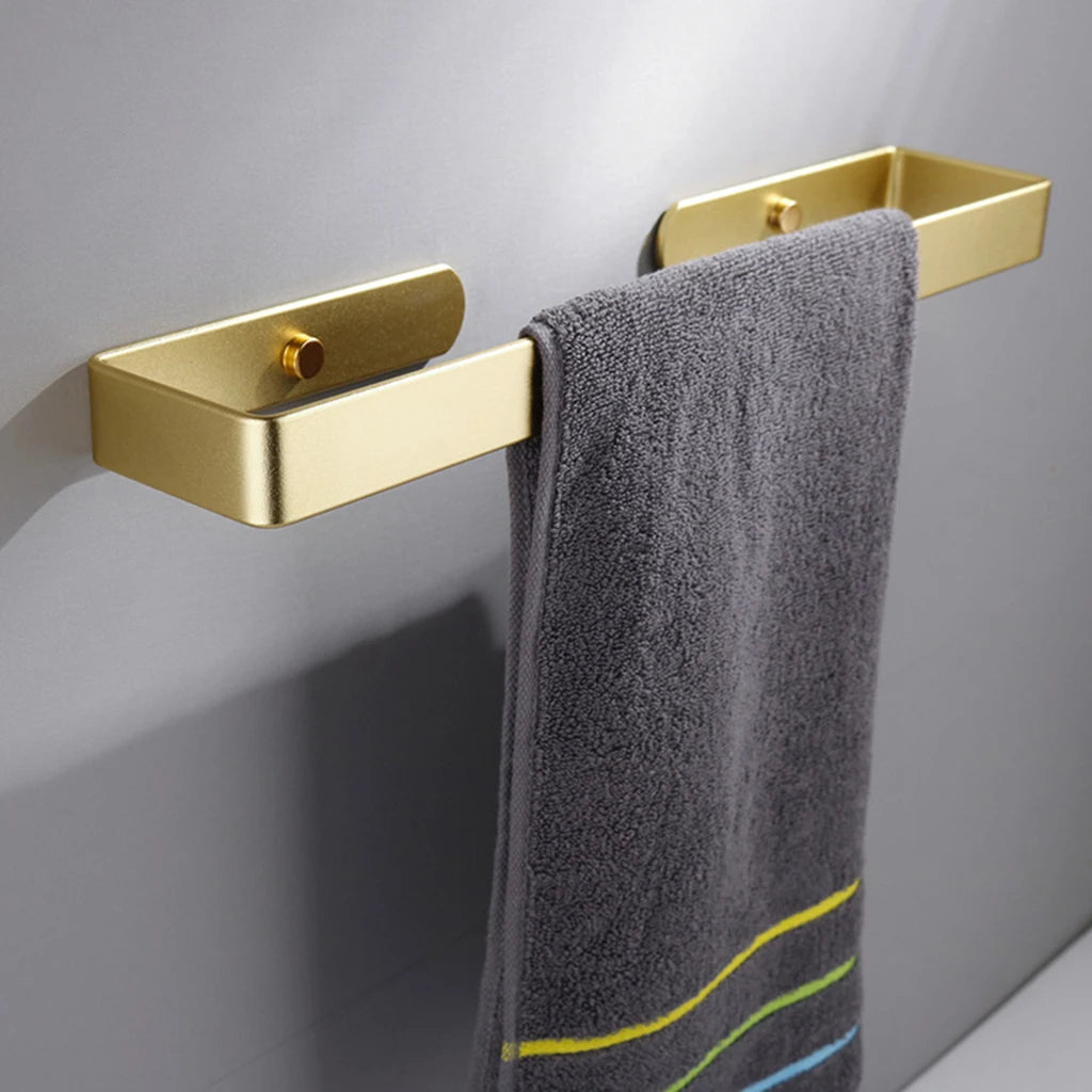 Towel Holder Bathroom Rack Bar Golden Roll Paper