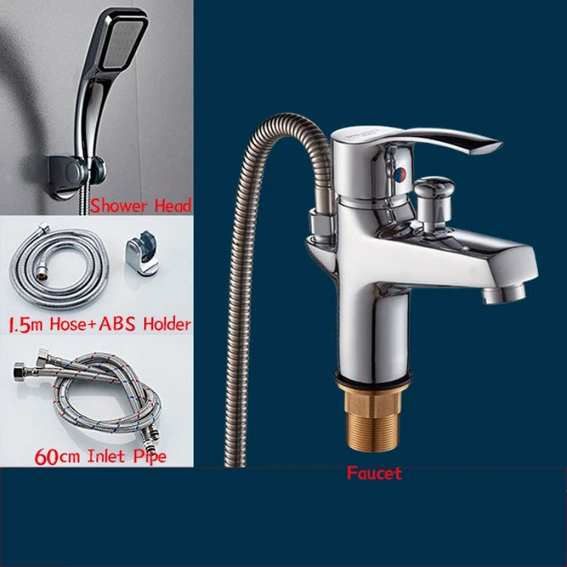 Basin Faucet Bathroom Bathtub Shower Faucet Handheld Shower