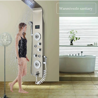 Led Shower Panel Six Functions Waterfall Shower Panel