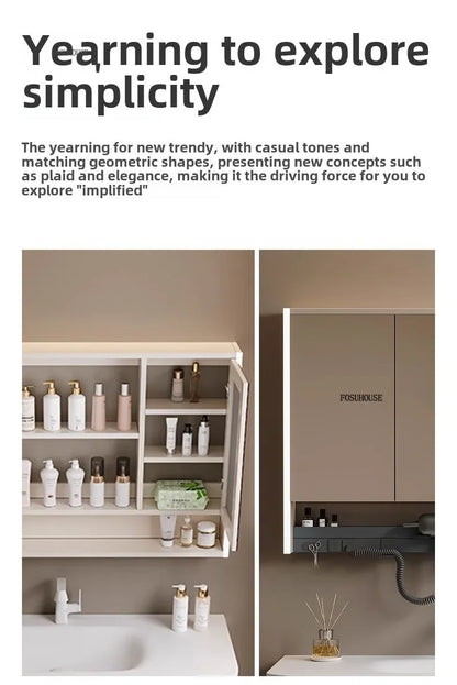 Smart Bathroom Mirror Storage Cabinet Light Bathroom Mirror