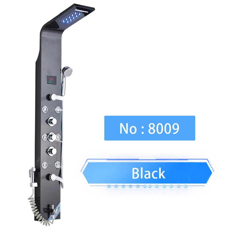 Shinesia Led Shower Panel Rainfall Bathroom Column Mixer