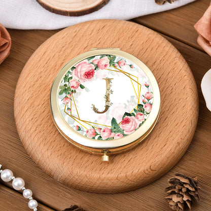 Golden Border Double-Sided Pocket Makeup Mirror Suitable Women
