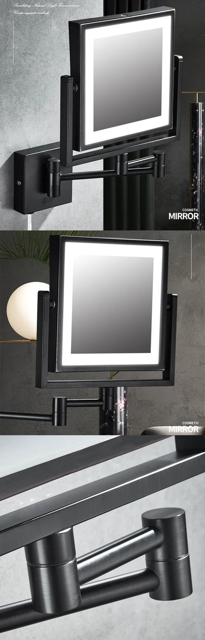 Rose Gold Square Led Bathroom Mirror Wall Mounted