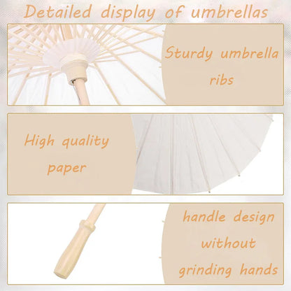 8/12/24/36/50pcs 60/84cm White Paper Umbrellas Wedding Paper