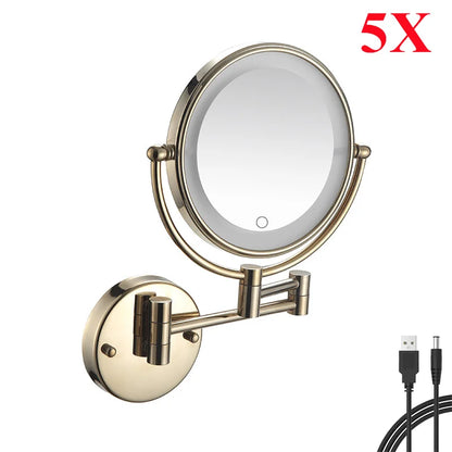 Brushed Gold Led Bathroom Mirrors Quality Brass 10x