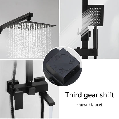 Sinlaku Rainfall Bathroom Shower Faucet Rack Shelf Bathtub