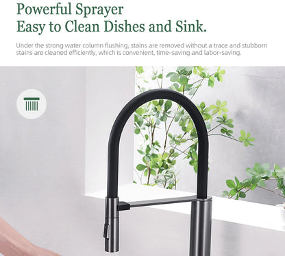 Faucet Gunmetal Flexible Pull Out Water Tap Nozzle