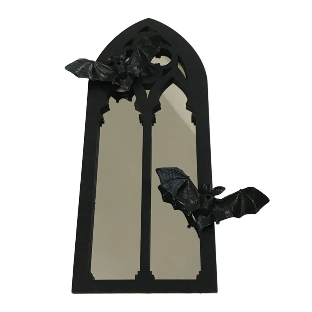 Gothic Arch Mirror Bat Wall Mirror Wood Accent
