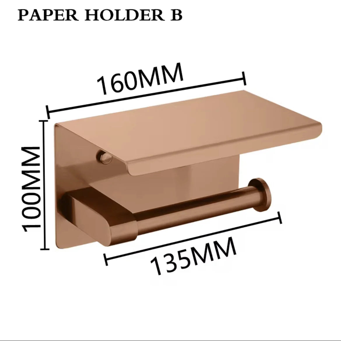 Brushed Rose Gold Bathroom Towel Rack Tissue Rack