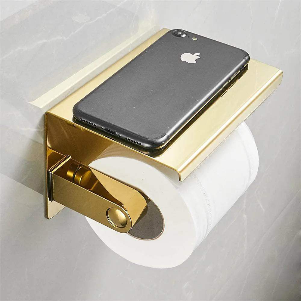 304 Stainless Steel Gold Bathroom Tissue Holder Double