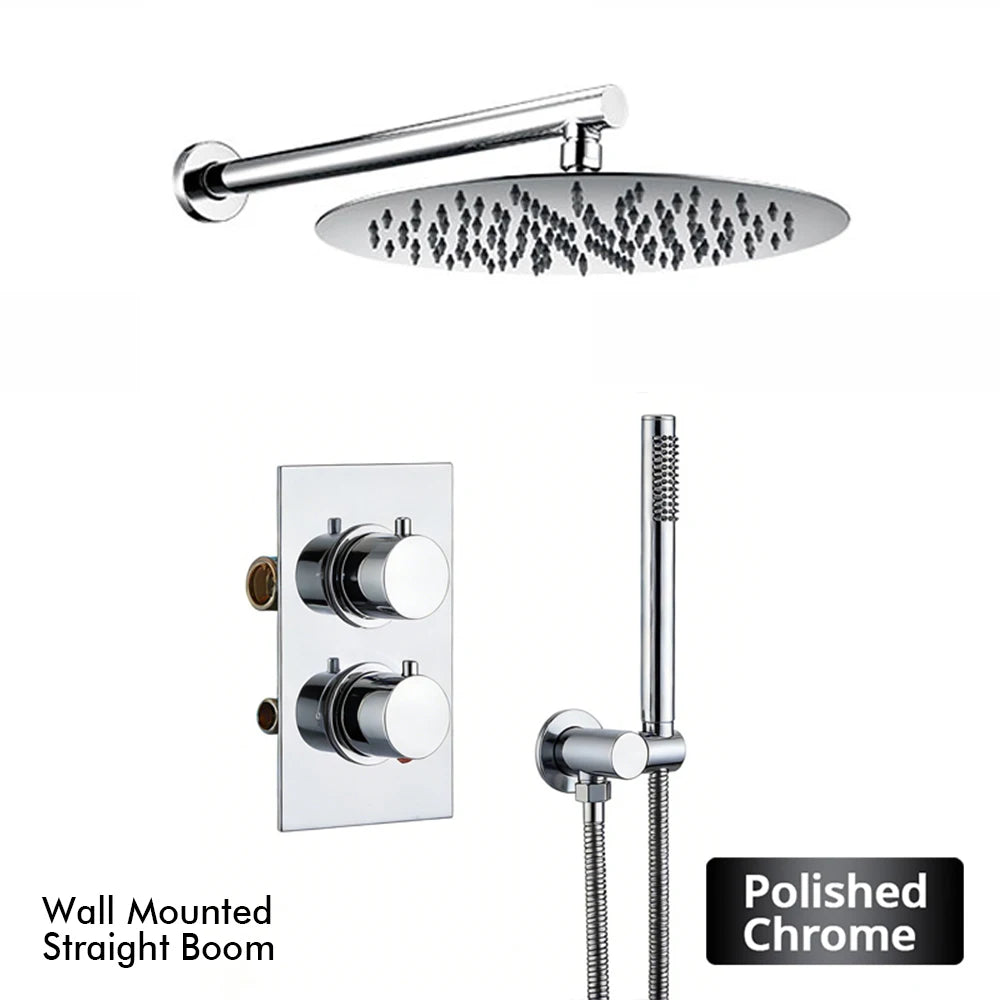 Bathroom Faucet Dial Way Brushed Gold Thermostat Shower