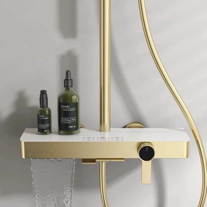 Brushed Gold Cold Bathroom Shower 12 Inch Rain