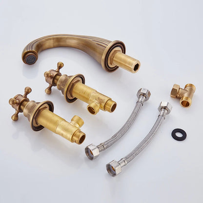 Antique Brass Basin Faucets Classic Bathroom Sink Faucet