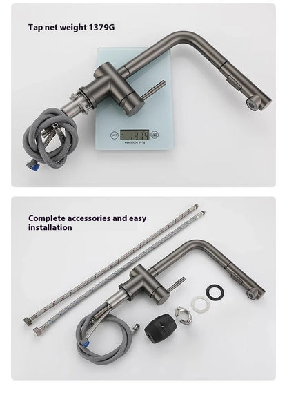 Handfree Grey Touch On Faucet Stainless Steel Cold