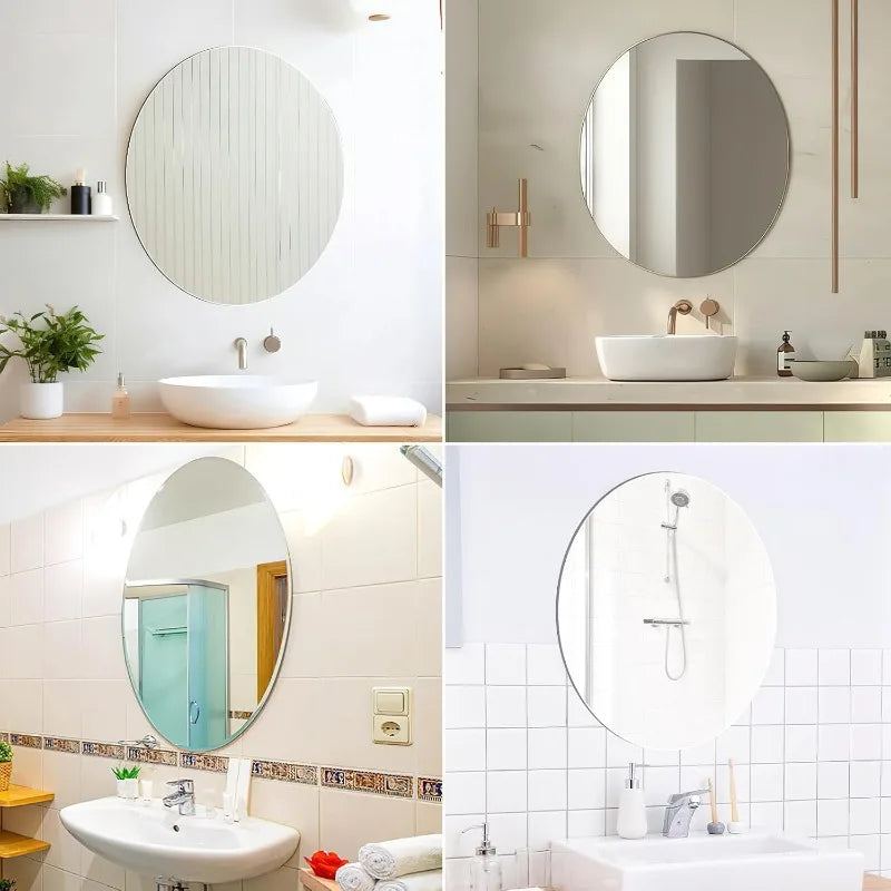 Shatterproof Oval Wall Mirror Acrylic Bathroom Unbreakable