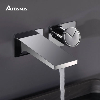 Luxury Brass Chrome Bathroom Faucet Wall Mounted Design