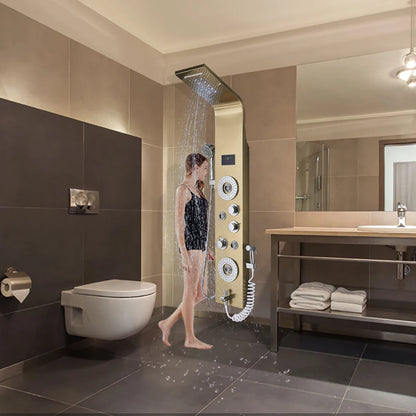 Led Shower Panel Six Functions Waterfall Shower Panel