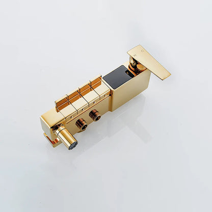 Gold Piano Digital Display Bathroom Shower Brass Bathroom