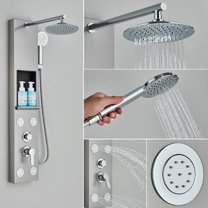 Black/Brushed Bathroom Shower Faucet Led Rainfall Head Shower