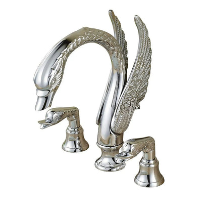 Bathroom Basin Faucet Deck Mounted Dual Handle Cold