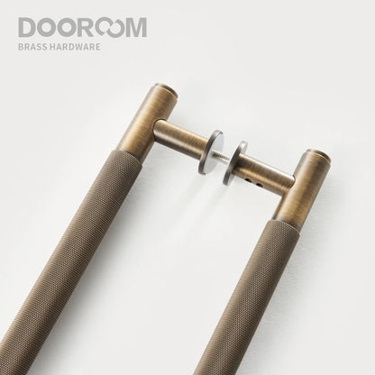 Dooroom Antique Brass Door Double Sided Knurled Pull