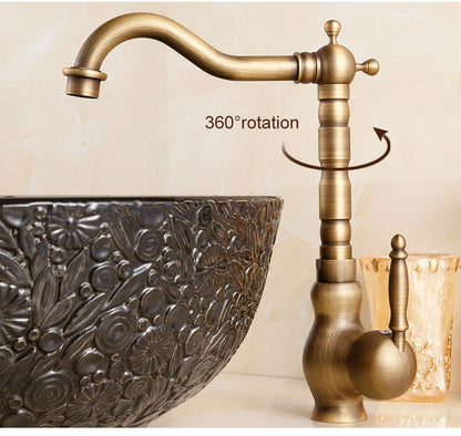 Bathroom Sink Faucet Antique Bronze Vessel Basin Faucet