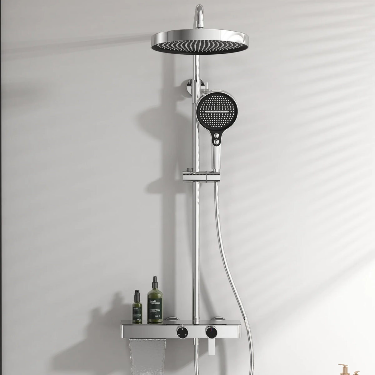 Kemaidi Bathroom Shower System Cold Control Knobbed Triple