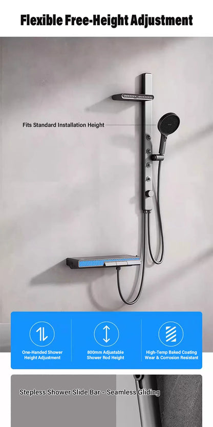 Luxury Spa Jet Shower System Led Display Copper