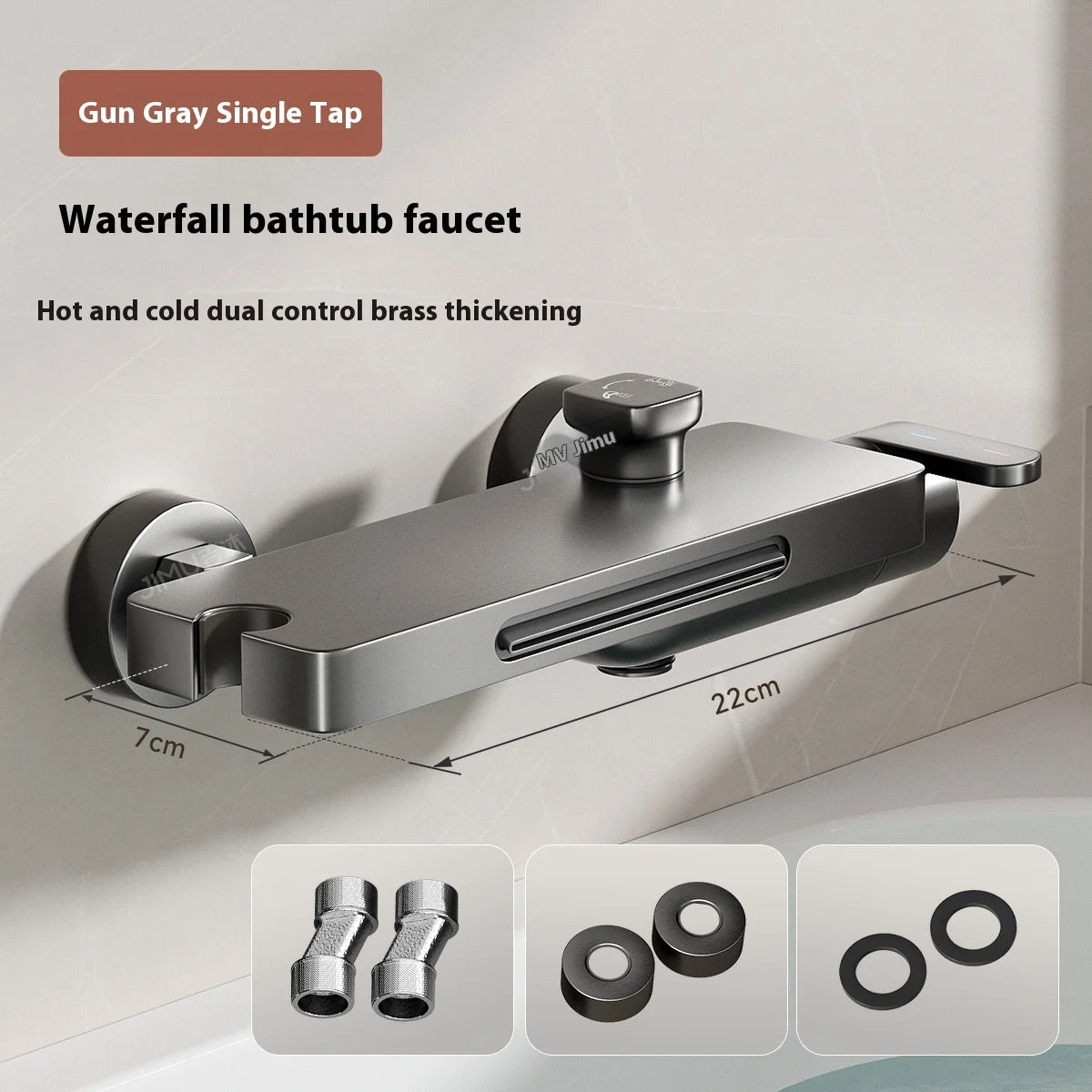 Cream Style Solid Brass Wall Mounted Bathtub Faucet