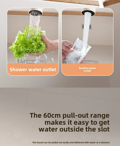 Wooden Cream Pull-Out Cold All Copper Faucet Retractable