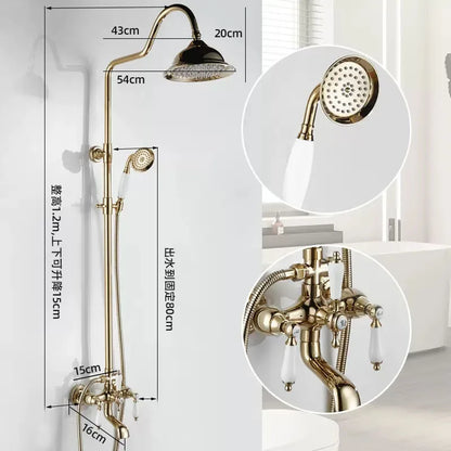 Vintage French Style Dual Handle Tub Faucet Shower