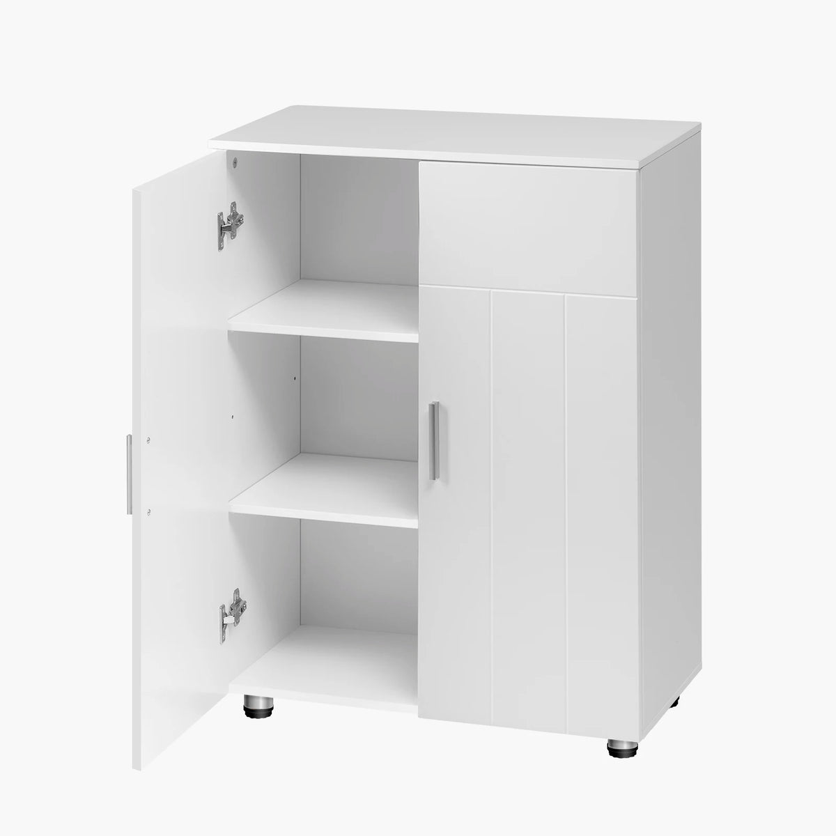 Eugad White Bathroom Cabinet Adjustable Shelves Doors