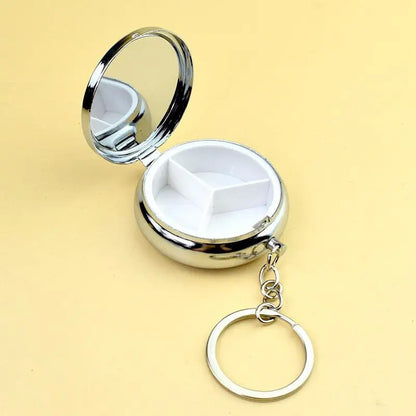 Multi Compartment Mini Jewelry Display Case Mirror Storage