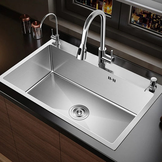304 Stainless Steel Silver Sink Pull-Out Faucet Large