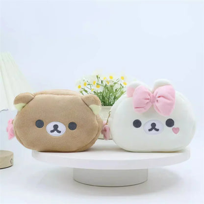 Rilakkuma Korilakkuma Bow Plush Makeup Bag Mirror Storage