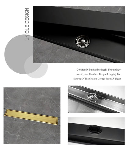 304 Stainless Steel Bathroom Drain Brushed Rose Gold
