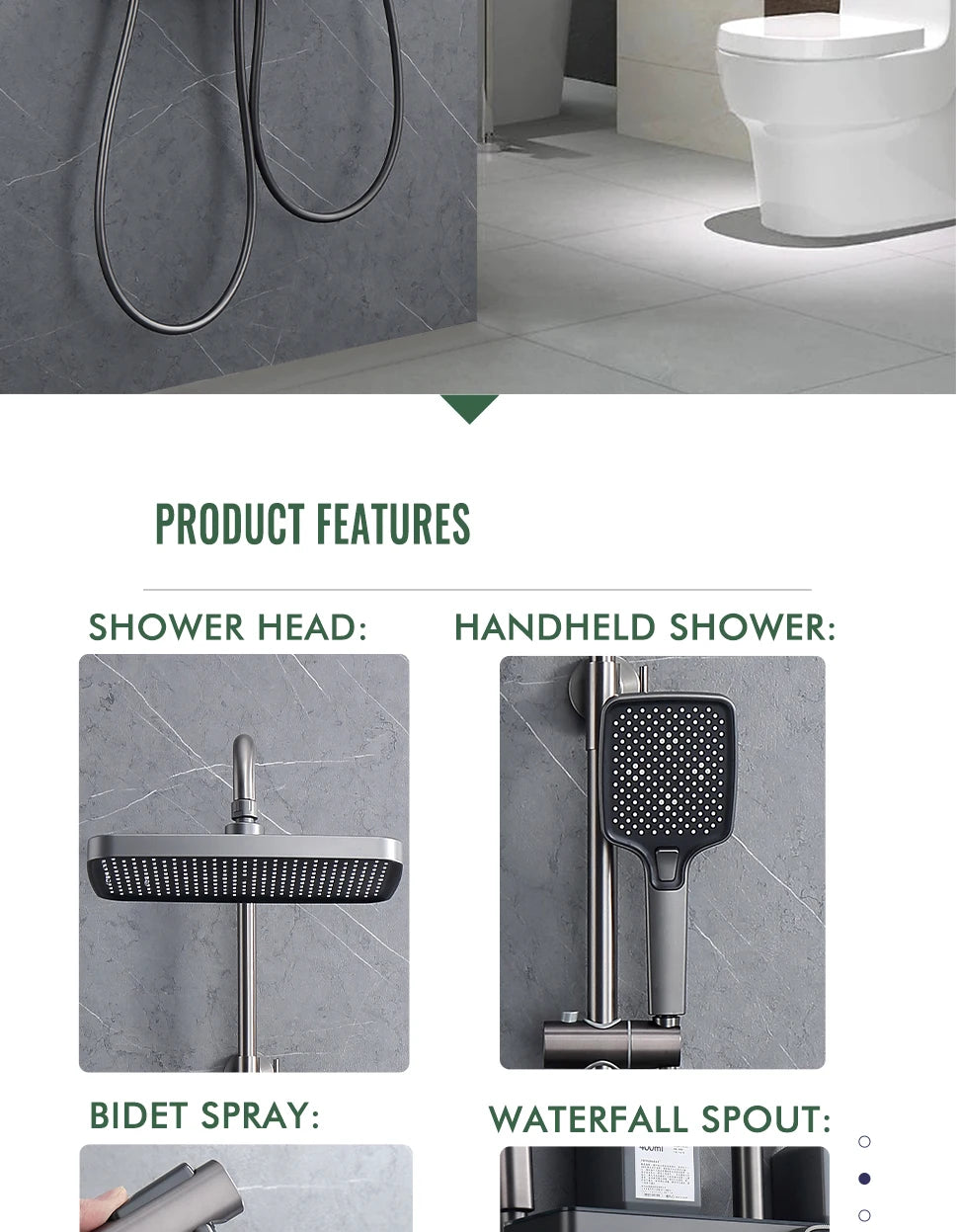 10 Inch Shower Head Handle Square Shower Faucet