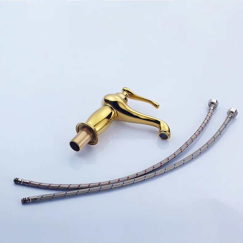 Luxury Europe Style Antique Gold Bathroom Basin Faucet