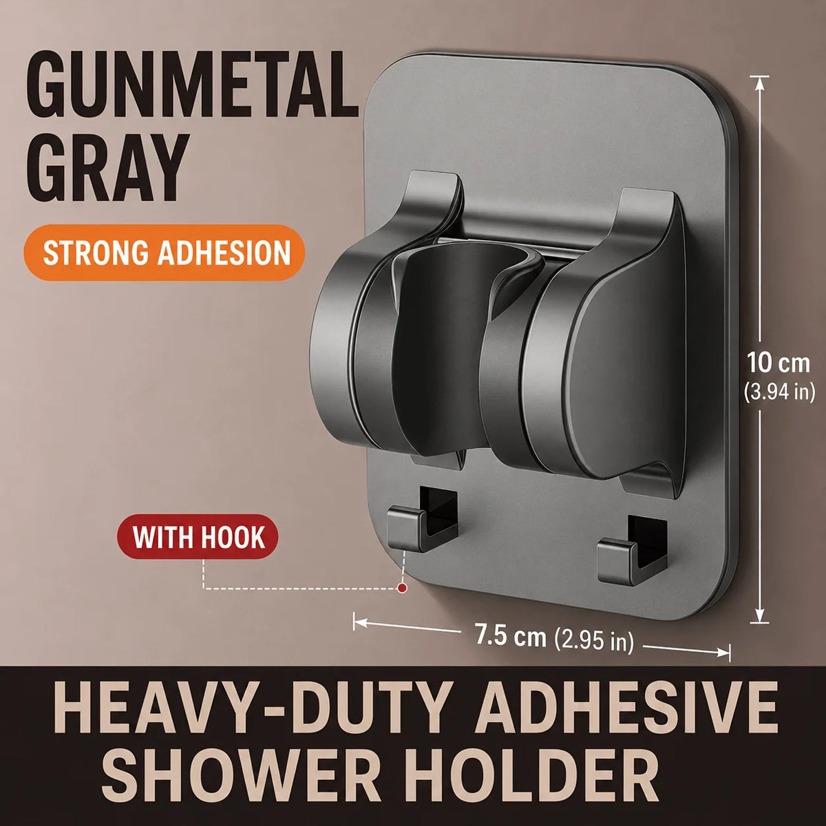 Adjustable Suction Cup Shower Caddy Bathroom Wall-Mounted