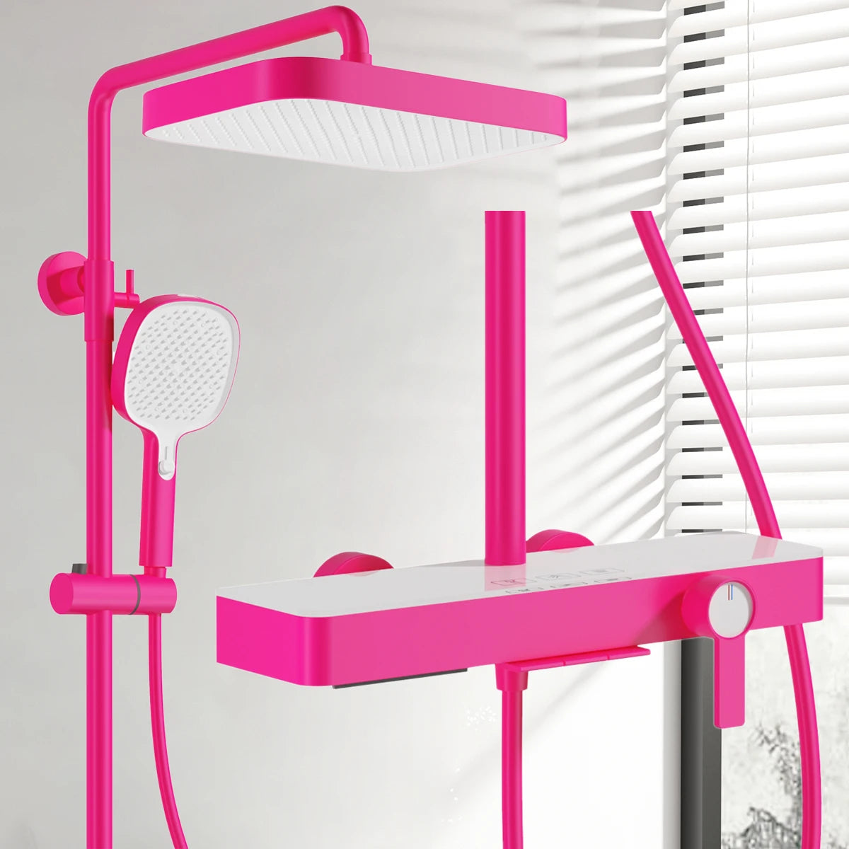 Pink Waterfall Piano Bathroom Shower 12 Inch Rainfall