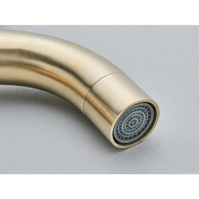 Brushed Gold Bathroom Faucet Modern Lavatory Vanity Sink