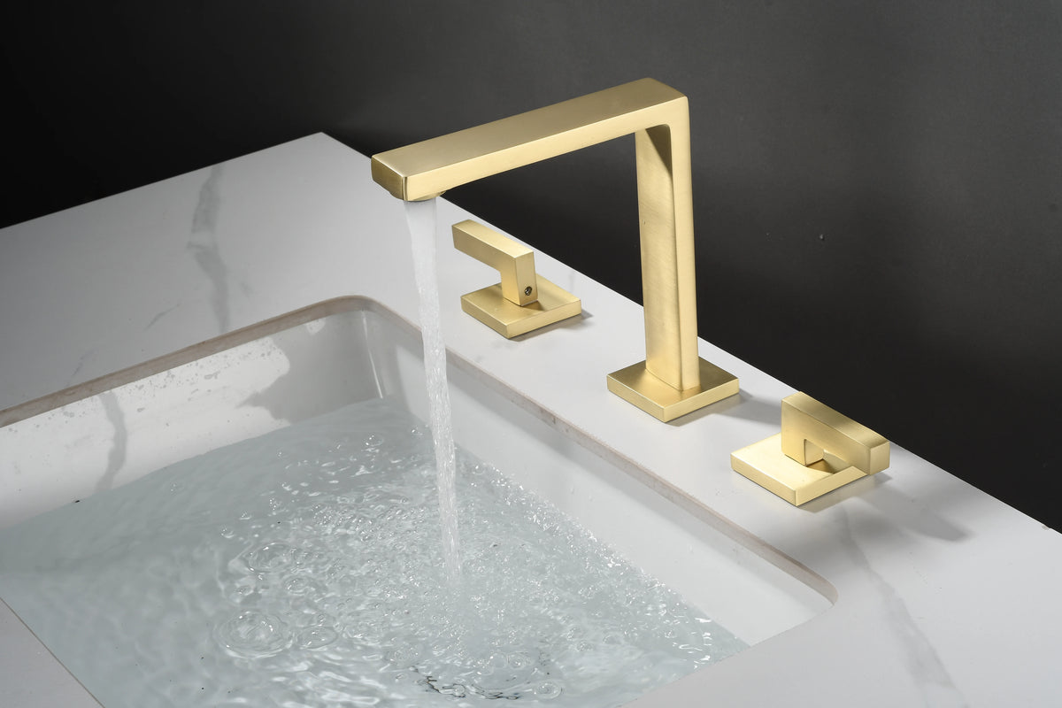 Brushed Gold Basin Faucet Total Brass Black Bathroom