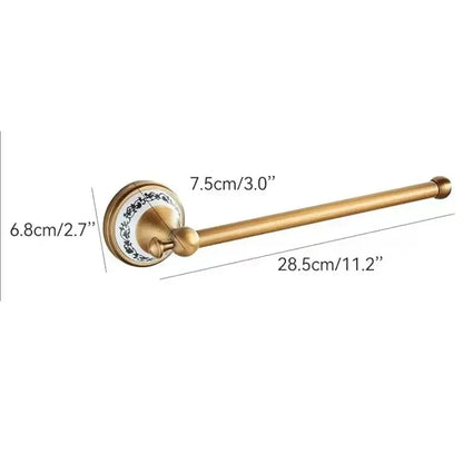 Zgrk Antique Bathroom Carved Brass Hardware Wall Mounted